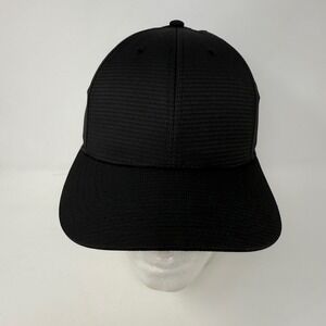 Blank Sample New Balance Black Textured Baseball Hat Cap Athletic Strap Back